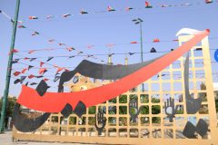 فضاسازی شهری به مناسبت فرارسیدن ماه محرم توسط واحد زیباسازی شهرداری دلیجان